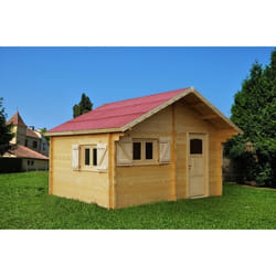 Habrita - Abri Cozy Double Pente 24,96 M² – Épicéa Massif 60 Mm – Feutre Bitumé – Sans Plancher