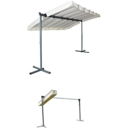 Habrita Foresta Pergola marquise 3,60 x 2,50 m gris anthracite 9 m2 toile pivotante et extensible 200 g/m2 - PER2535M