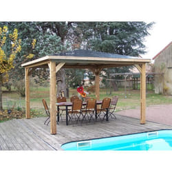 HABRITA Pool house Blueterm en bois massif - Poteau 14 x 12 cm