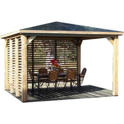 HABRITA Pool house Blueterm en bois massif - Poteau 14 x 12 cm - Dimensions 379 x 379 m