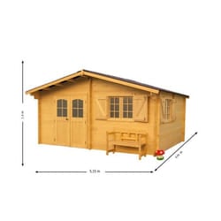 Abri emboîté - HABRITA - Avec toiture en plaques ondulées - 42 mm - 2287 m²