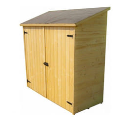 Habrita - Abri mural en bois massif avec étagères de rangement couverture bitumée surface 1m2 - ED1708E