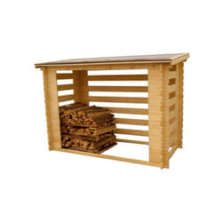Habrita - Abri range-bûches fermé et esthétique avec structure madriers grand volume 4 stères de bois - RB2311