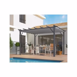 Habrita Foresta - Pergola en aluminium gris anthracite 100x100 mm ép.1,2 mm toiture gris 140 gr/m2 - PER4030GG Les avantages ...