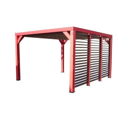 HABRITA - Pergola - 341x313 m - livré avec ventelles mobiles - bois massif traité très haute température visserie inox