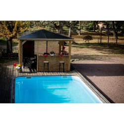HABRITA Pool house Blueterm en bois massif - Dimensions 379 x 379 m