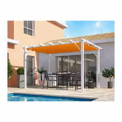 Habrita Foresta - Pergola en aluminium blanc 100x100 mm ép.1,2 mm toiture rouille 140 gr/m2 - PER4030WR Les avantages de cett ...