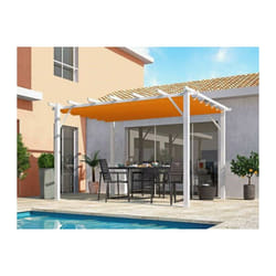 Habrita Foresta Pergola en aluminium blanc 100x100 mm ép.1,2 mm toiture rouille 140 gr/m2 - PER4030WR