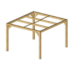Habrita - Pergola 10,67 M² – Bois Thermochauffé – Toit Plat