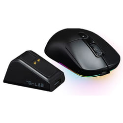 Souris gamer compétitif + base de charge HUB - Avec ou sans fil - THE G-LAB - KULT-TITAN PRO - RGB - 12000 DPI - Noir