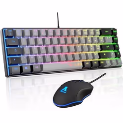 Pack Gamer 2 en 1 - THE G-LAB - COMBO HYDRO - Souris filaire - Clavier filaire - Gris/Noir - RGB