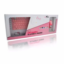 Bluestork Kitty Pack clavier Souris incluse USB Rose