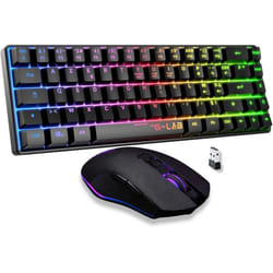 Pack Gamer 2-en-1 sans fil - THE G-LAB - COMBO HYDRO - Clavier membrane réactive et silencieuse + Souris - Noir