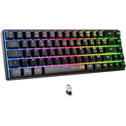 Clavier Gamer sans fil - Membrane - THE G-LAB - KEYZ HYDROGEN - Format 60% - AZERTY - Rétroéclairé - Noir