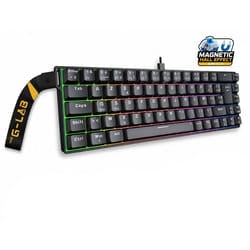 Clavier gamer - Magnétique - THE G-LAB - Keyz Titanium HE - AZERTY Compact 65% - RGB - Noir