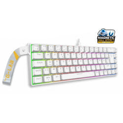 Clavier gamer - Magnétique - THE G-LAB - Keyz Titanium HE - AZERTY Compact 65% - RGB - Blanc
