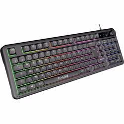 Clavier gamer membrane - Touches silencieuses - THE G-LAB - KEYZ CAESIUM EX - 100% - Filaire - Rainbow - Noir