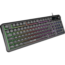Clavier gamer membrane - Touches silencieuses - THE G-LAB - KEYZ CAESIUM EX - 100% - Filaire - Rainbow - Noir