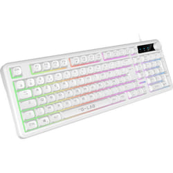 Clavier gamer membrane - Touches silencieuses - THE G-LAB - KEYZ CAESIUM EX - 100% - Filaire - Rainbow - Blanc