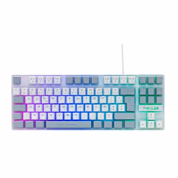 The G-Lab KEYZ-CAE-TKL-WG/FR, Avec fil, USB, Clavier à membrane, AZERTY, LED RGB, Gris, Blanc