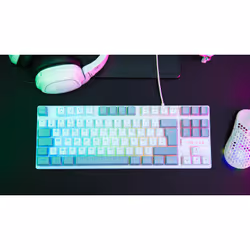 The G-Lab KEYZ-CAE-TKL-WG/FR clavier Jouer USB AZERTY Français Gris, Blanc