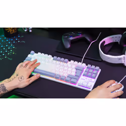 The G-Lab KEYZ-CAE-TKL-WG/FR clavier Jouer USB AZERTY Français Gris, Blanc - Vue supplémentaire 6