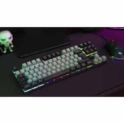 The G-Lab Keyz Caesium clavier Jouer USB AZERTY Français Noir, Gris