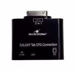 Bluestork BS-GAL-RDR/SD, Samsung 30-pin, USB 2.0/SD Card, Noir