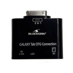 Bluestork BS-GAL-RDR/SD changeur de genre de câble Samsung 30-pin USB 2.0/SD Card Noir
