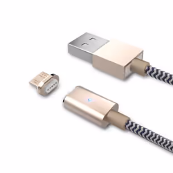 Bluestork SMART-MU-MAG, 1,2 m, USB A, Micro-USB B, USB 2.0, Mâle/Mâle, Noir, Or, Blanc