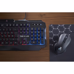 The G-Lab Combo Helium clavier Souris incluse USB AZERTY Français Noir