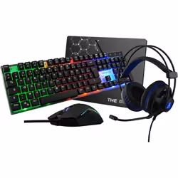 THE G-LAB COMBO GALLIUM Gaming - Clavier FR Rétroéclairé Performance + Souris Revêtement Soft-Touch + Casque Rétroéclairé + T ...