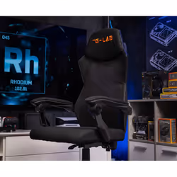 The G-Lab KS-RHODIUM-A Siège pour jeu vidéo Siège de jeu universel Chaise avec assise rembourrée Noir