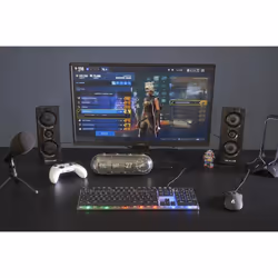 The G-Lab Combo Yttrium clavier Souris incluse Jouer RF sans fil + Bluetooth AZERTY Français Noir, Transparent