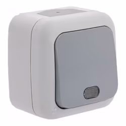 Description du produit : Poussoir à voyant étanche (gris) Grâce à sa fonction IP54, la gamme étanche VIKO offre une grande ré ...