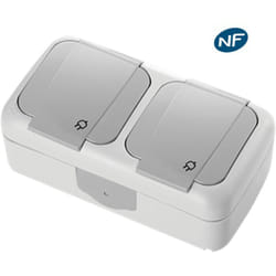 Vi-ko - Double prise 2P+T étanche IP54- Viko by Panasonic - Gris - nf