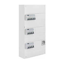 Siemens - Tableau électrique pré-équipé 3 rangées 39 modules 10 disjoncteurs 3 interrupteurs différentiels + prise 2P + t