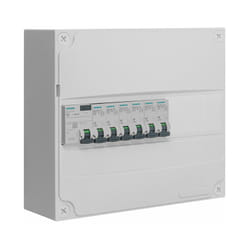 Siemens - Tableau électrique pré-équipé 1 rangée 13 modules 6 disjoncteurs 1 interrupteur différentiel