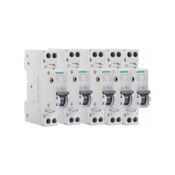 Siemens - Lot de 5 Disjoncteurs électriques phase + neutre 16A