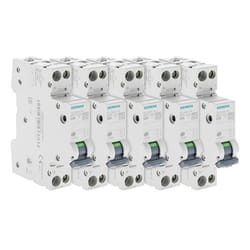 Lot de 5 Disjoncteurs électriques phase + neutre 20A