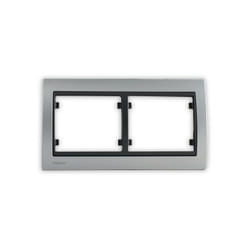 Siemens - Plaque Double Horizontale Métal Aluminium Delta iris