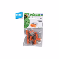 WAGO S2273 10 mini bornes de connexion rapide 3 entrées pour fils rigides - 2273-203 La gamme de bornes Wago S2273, c'est un  ...