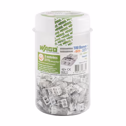 Pot de 100 mini bornes de connexion automatique 2 entrées S2273 - WAGO