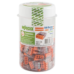 Pot de 100 mini bornes de connexion automatique 3 fils S2273