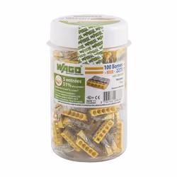 Wago - Pot de 100 mini bornes de connexion automatique 5 entrées S2273