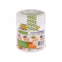 Pot panaché de 50 bornes de connexion automatique 2, 3, 5 et 8 entrées S2273 - WAGO