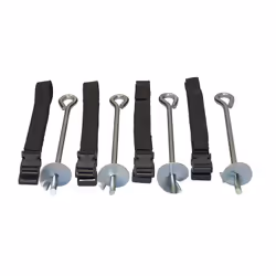 Kangui Kit Ancrage Adaptable Sur Tout Trampoline: 4 Piquets Acier + 4 Sangles