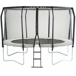 Trampoline de jardin rond Ø366cm avec filet de sécurité + échelle - Fabrication européenne - Famili 360 - Kangui