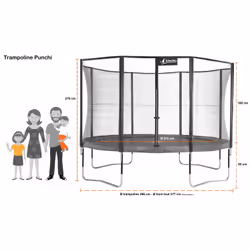 Kangui Trampoline Punchi Atoll 360, 4 an(s), Assemblage requis, Noir