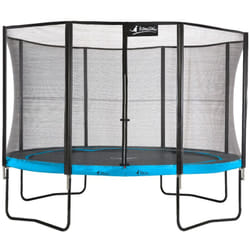 Trampoline de jardin rond 430 cm + filet de sécurité punchi Bleu 430 - Kangui